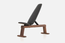 Load image into Gallery viewer, WeigthBench - Adjustable Training Bench - Walnut, Black Faux Leather
