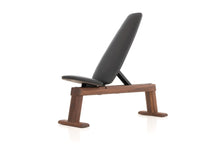 Load image into Gallery viewer, WeightBench - Adjustable exercise bench Walnut - Black artificial leather 
