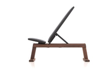 Load image into Gallery viewer, WeightBench - Adjustable exercise bench Walnut - Black artificial leather 
